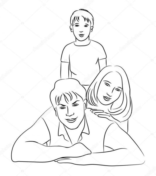 Набросок портрет семьи