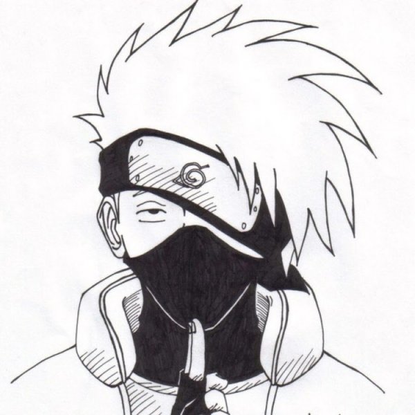 Какаши Хатаке черно белый