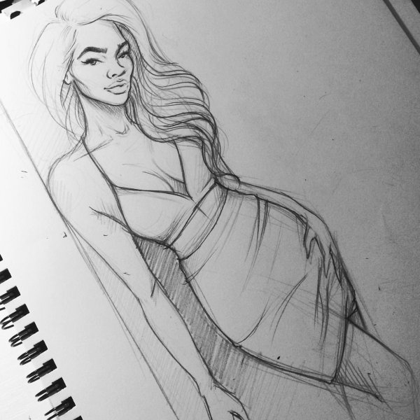 Скетчи фигур девушек