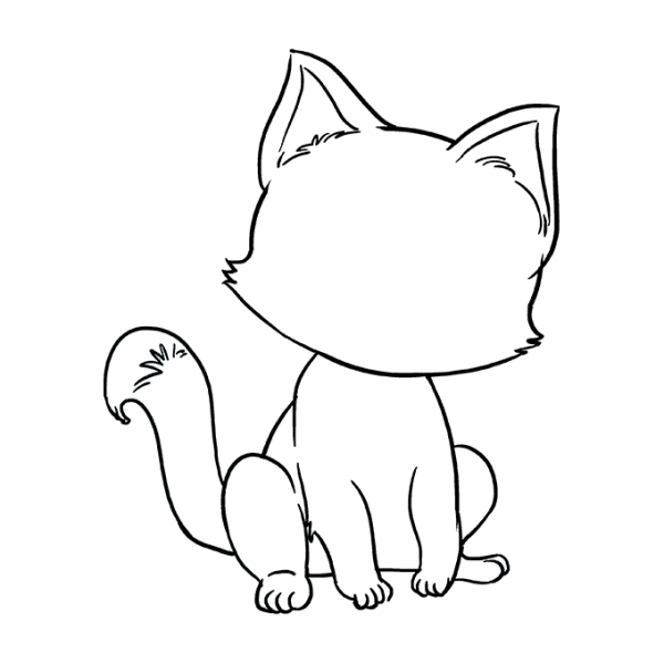 Кот сидячий рисования