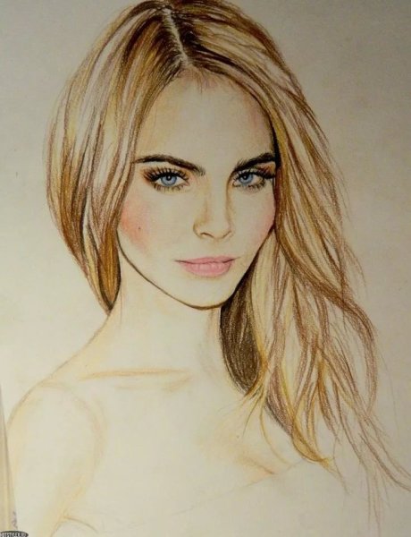 Девушка карандашом