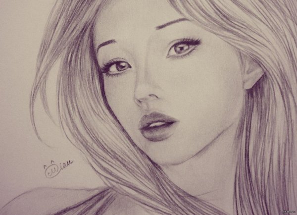Рисунок девушки карандашом