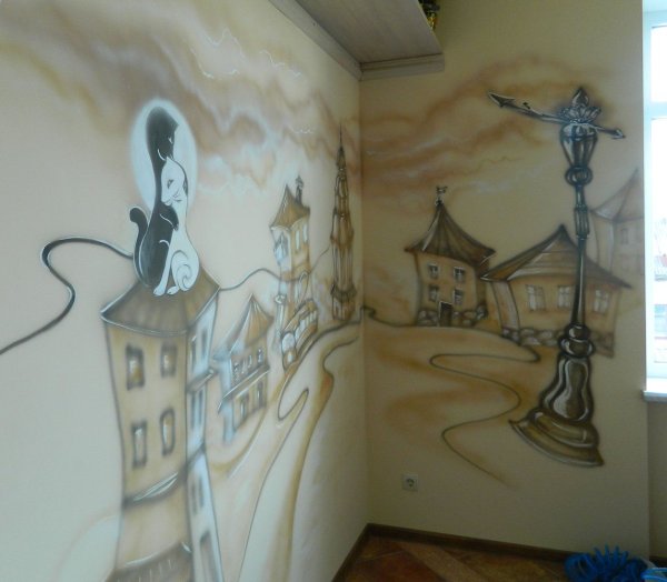 Рисунок на стене своими руками