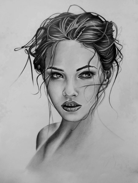 Рисунок девушки карандашом