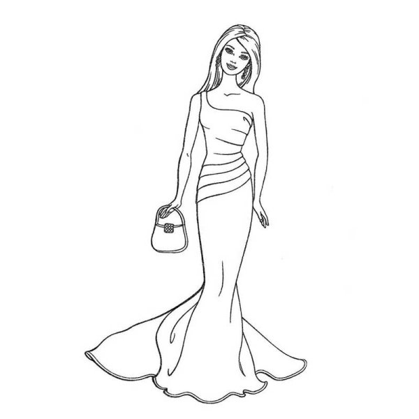 Девочка в платье рисунок карандашом