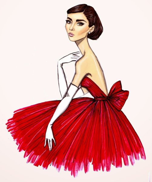 Рисунки девушек в платьях карандашом