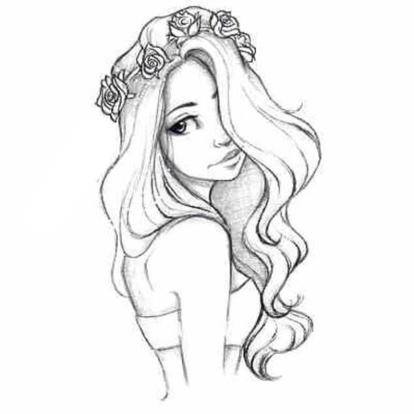 Рисунки для срисовки девушки