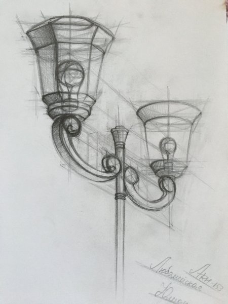 Эскиз уличного фонаря