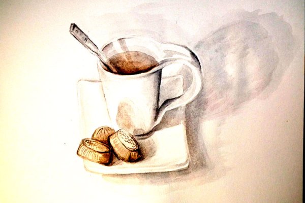 Натюрморт чашка кофе карандашом