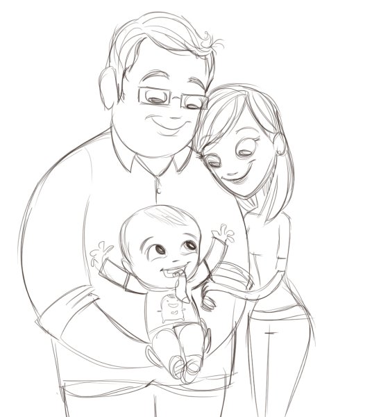 Семья карандашом