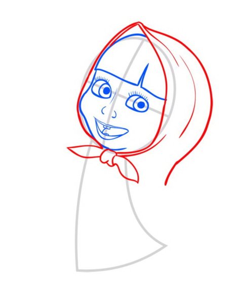 Маша рисунок поэтапно