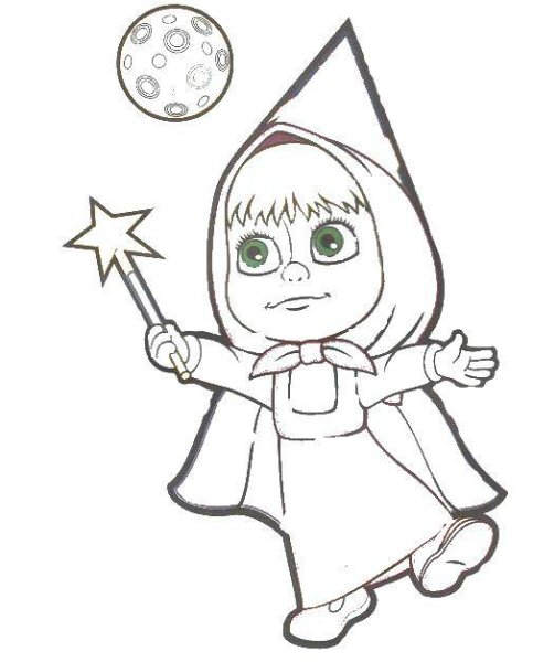 Маша и медведь карандашом