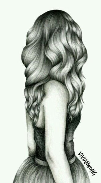 Девушка со спины карандашом