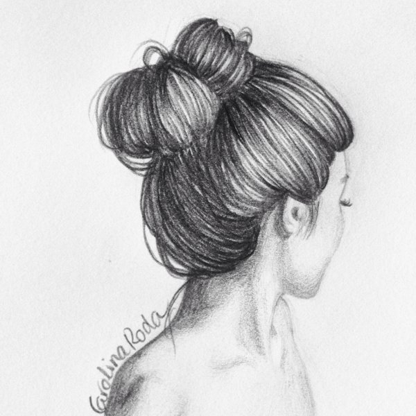 Девушка со спины рисунок