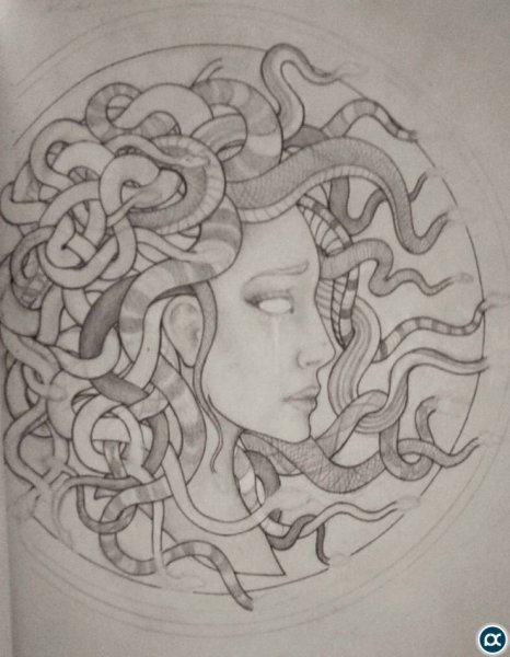 Тату Греческая мифология медуза