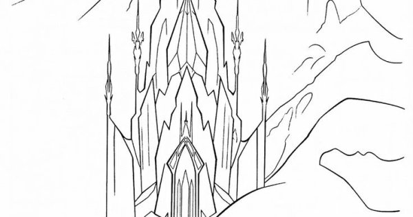 Ледяной дворец Эльзы раскраска