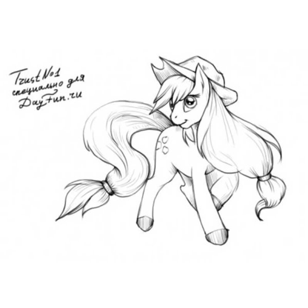 Рисование пони карандашом