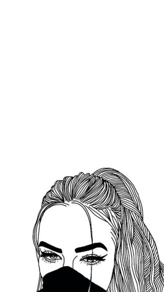 Черно белые рисунки девушек