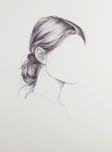 Волосы карандашом в профиль