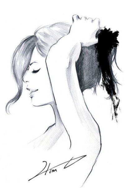 Нарисовать девушку с боку