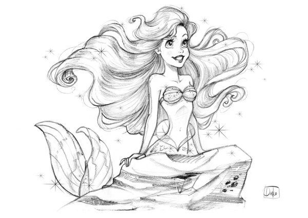 Sketch Glen Keane Ариэль