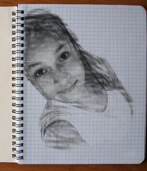 Портреты ручкой в тетради