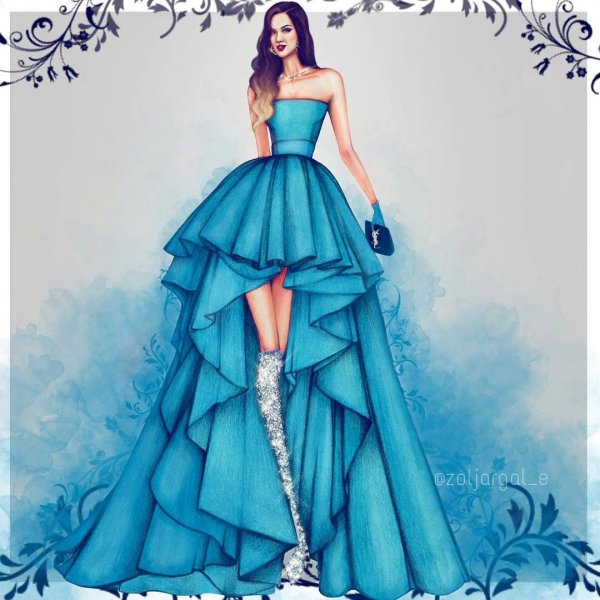 Нарисовать красивое платье