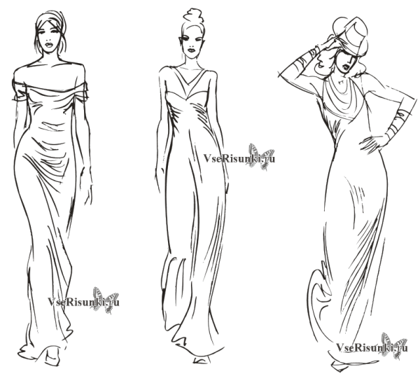 Красивые платья для рисования