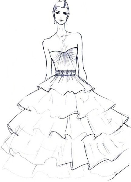 Нарисованные модели в платьях