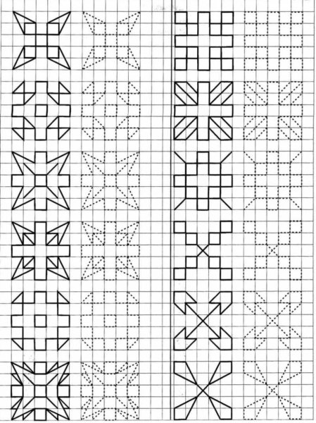 Графические узоры по клеточкам