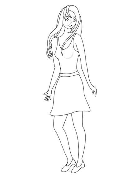 Девушка карандашом в полный рост