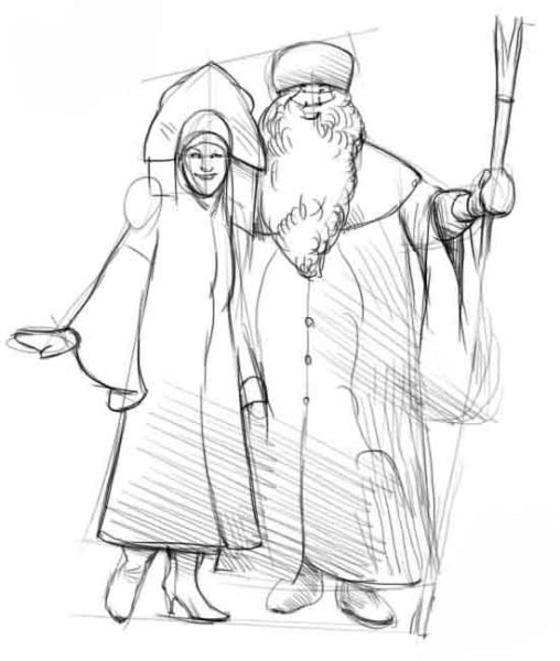 Рисование Снегурочки