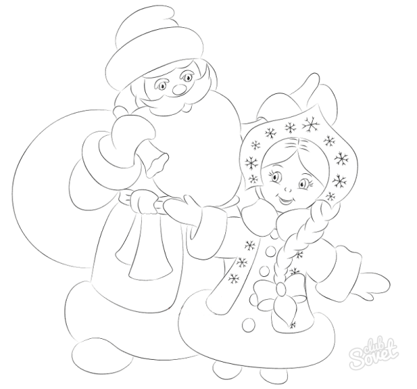 Рисование Снегурочки