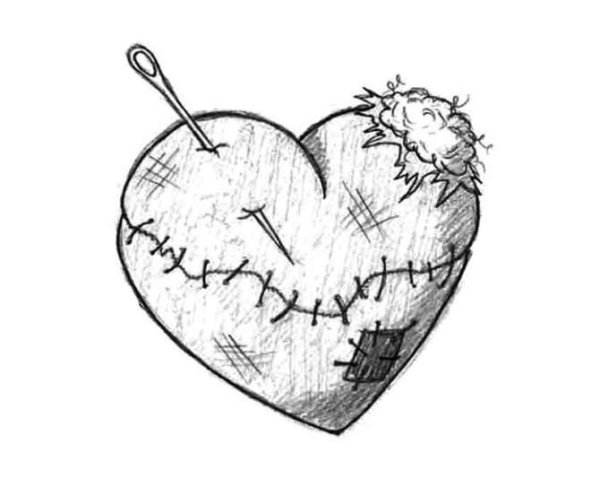 Сердце рисунок карандашом маленькое