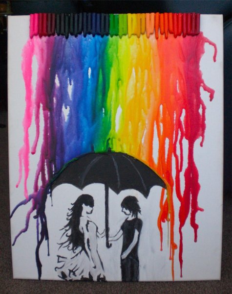 Рисование мелками восковыми на бумаге