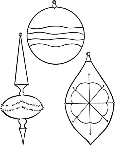 Елочные игрушки раскраска