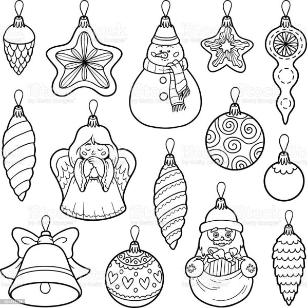 Разукрашки новогодней елочной игрушки