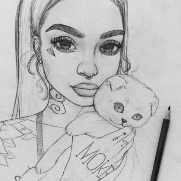Рисунки для срисовки девочки