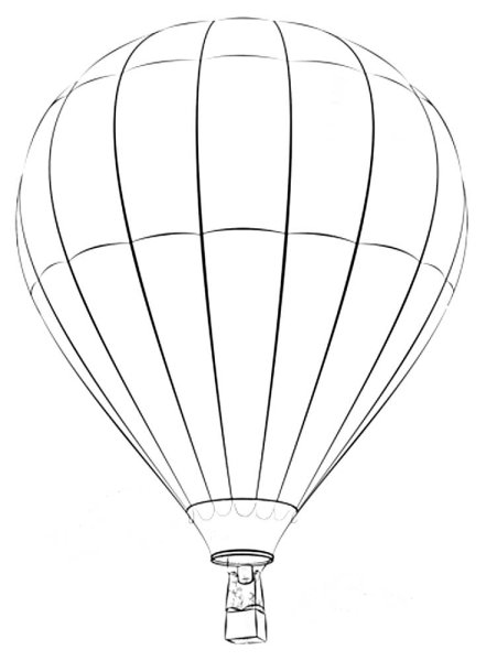 Рисование воздушный шар с корзиной