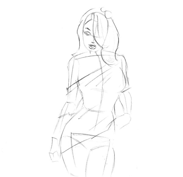 Тело карандашом