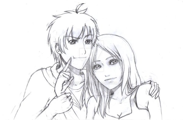 Парочки для срисовки карандашом