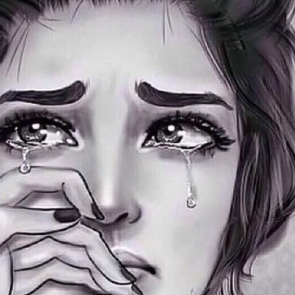 Рисунок плачущей девушки