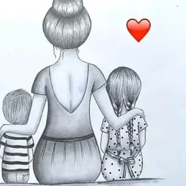 Рисунок мамы для срисовки лёгкие