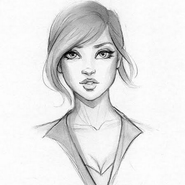 Красивые рисунки девушек карандашом