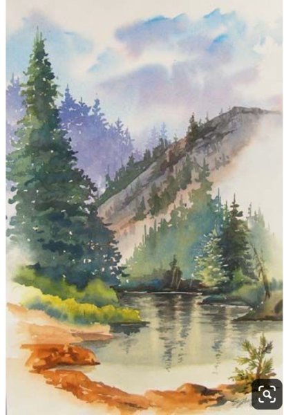 Рисунки акварелью пейзажи