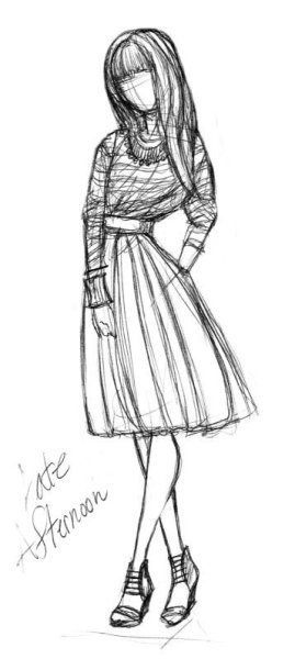 Рисунки девушек в полный рост легкие