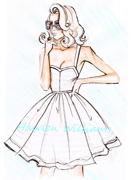 Fashion illustration Одри Хепберн