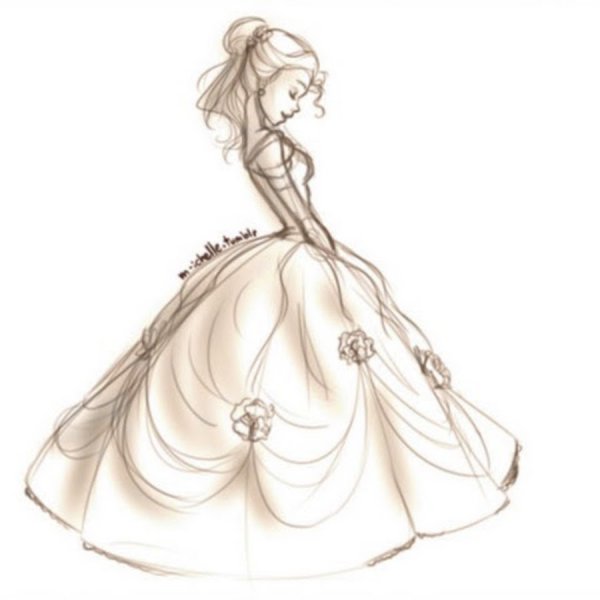 Девочка в платье рисунок
