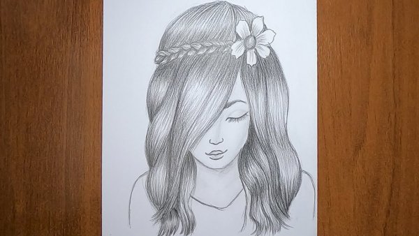 Волосы карандашом