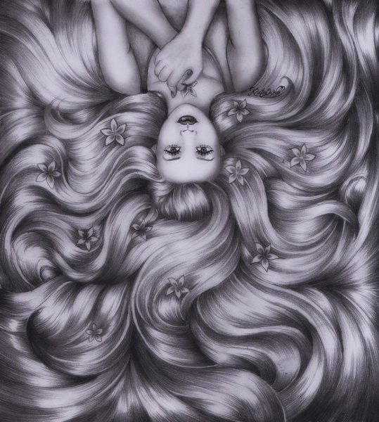 Волосы карандашом